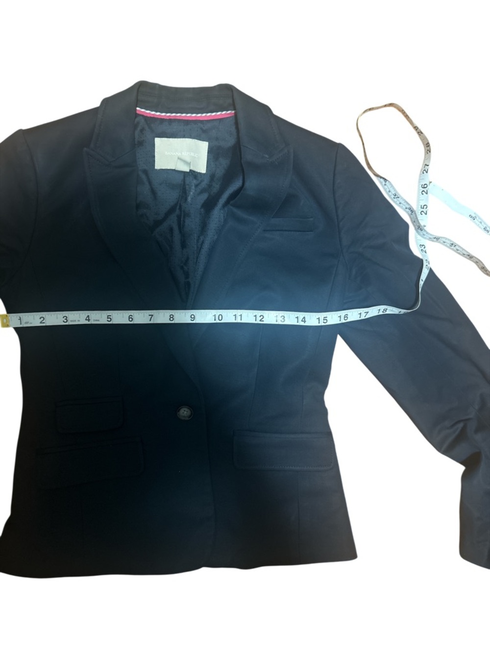 Banana Republic Navy Blue One Button Blazer Women’s Size 2 Stretch Career Jacket - Picture 9 of 10